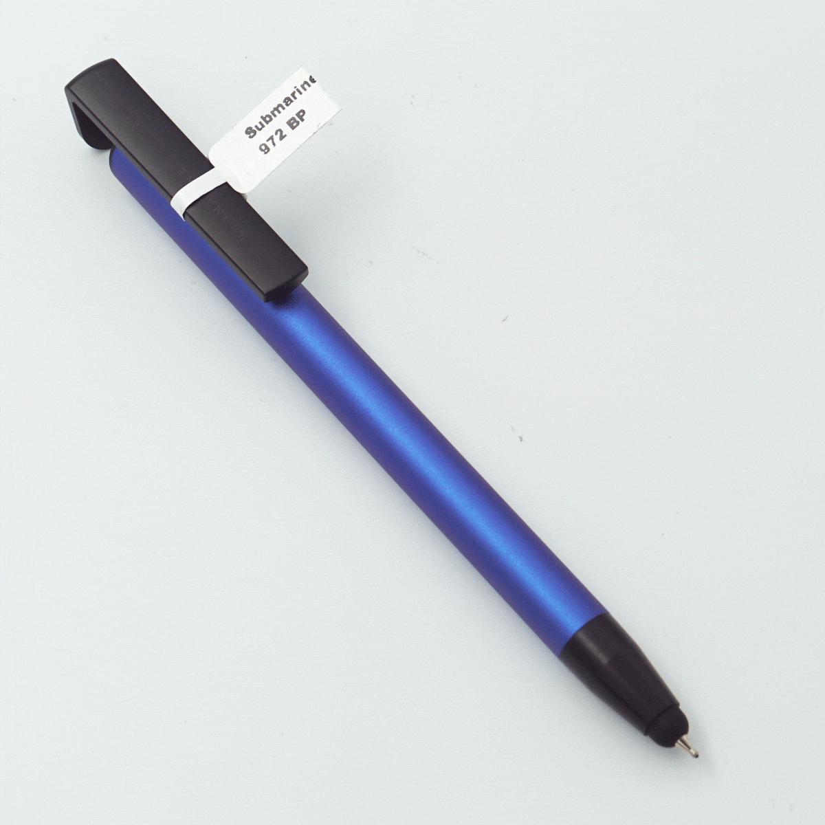Submarine 972 Blue Color Body With Black Color Clip And Grip On Stylus Fine Tip Retractable Type Ball Pen SKU 23803
