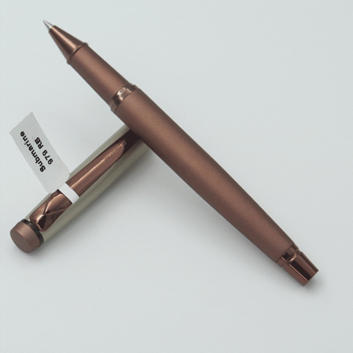 Submarine 979 Brown Color Body With Cream Color Cap Medium Tip Roller Ball Pen SKU 23821
