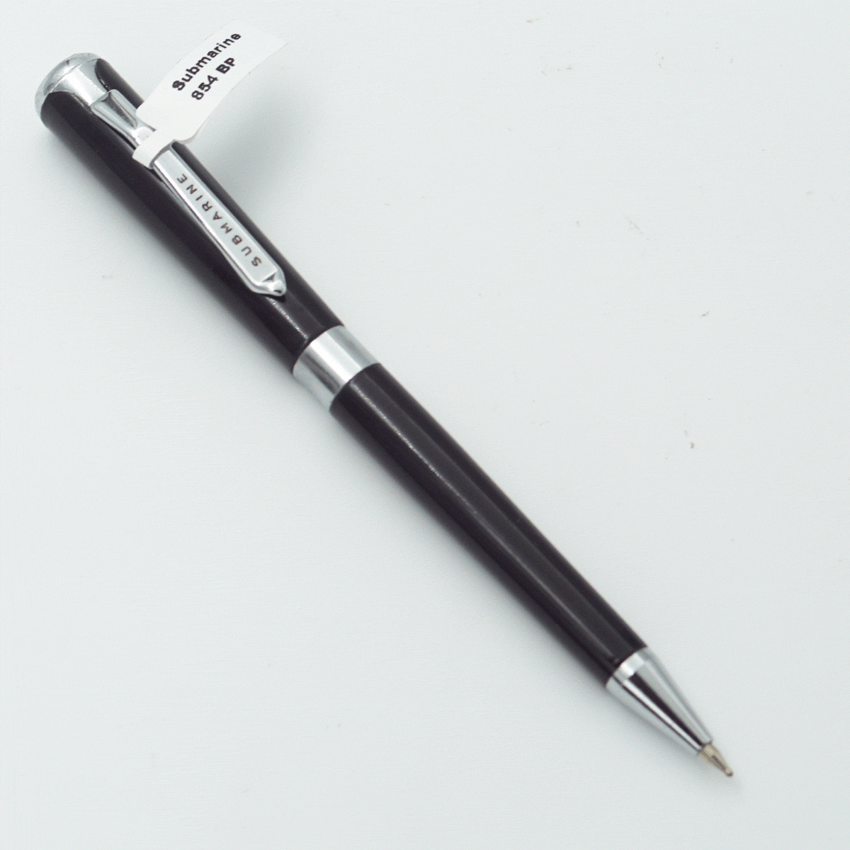 Submarine 854 GEMINI Black Color Body With Silver Trims And Silver Clip Fine Tip Twist Type Ball Pen SKU 23840