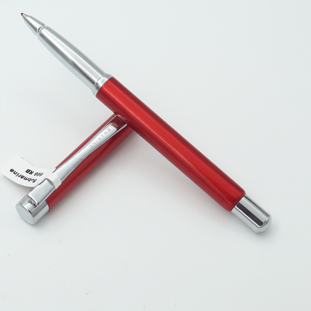 Submarine 696 Red Color Body With Red Color Cap And Silver Clip Medium Tip Roller Ball Pen SKU 23842