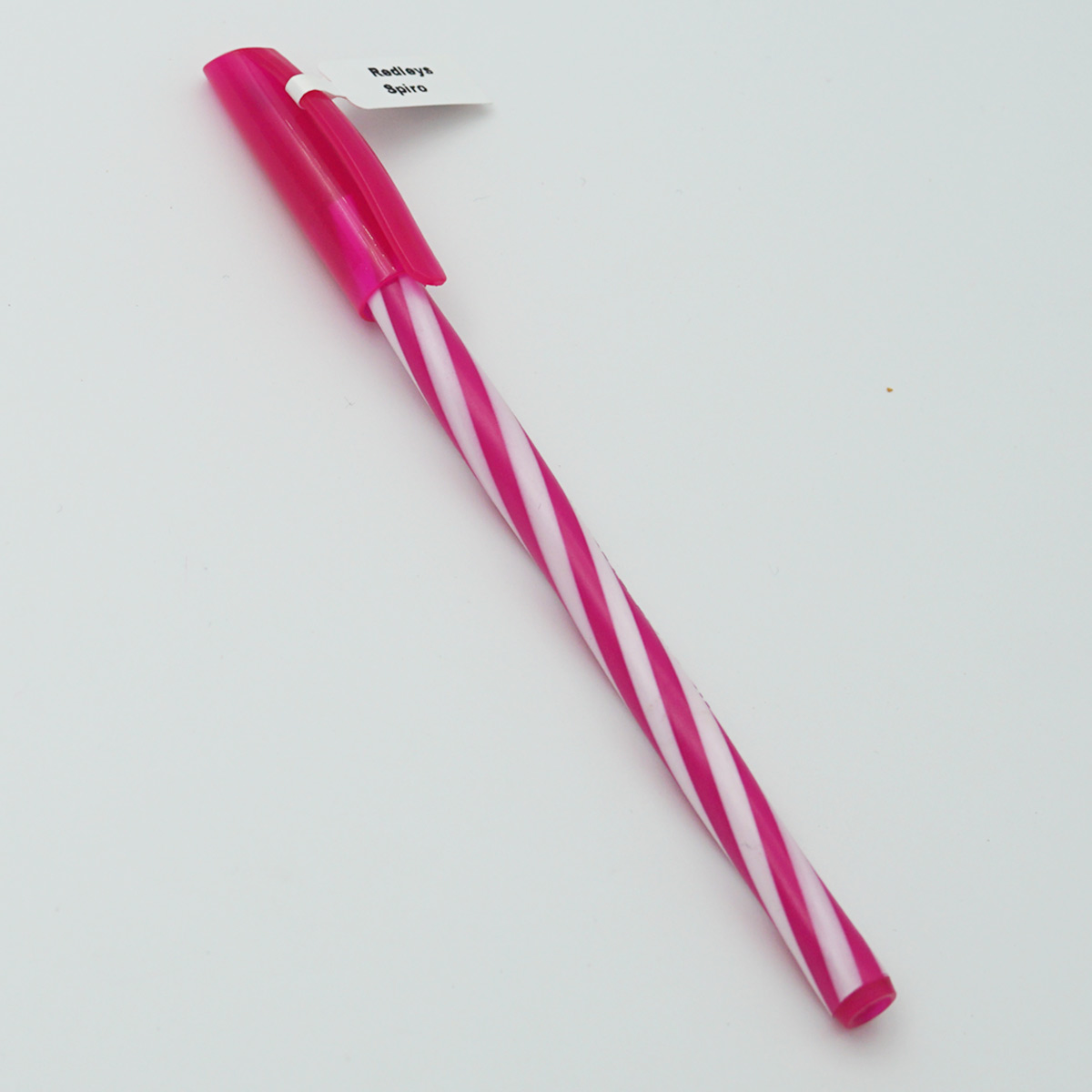 Ridleys Spiro 0.7 Pink With White Color Body And Pink Color Cap Blue Writing Cap Type Ball Pen SKU 23867