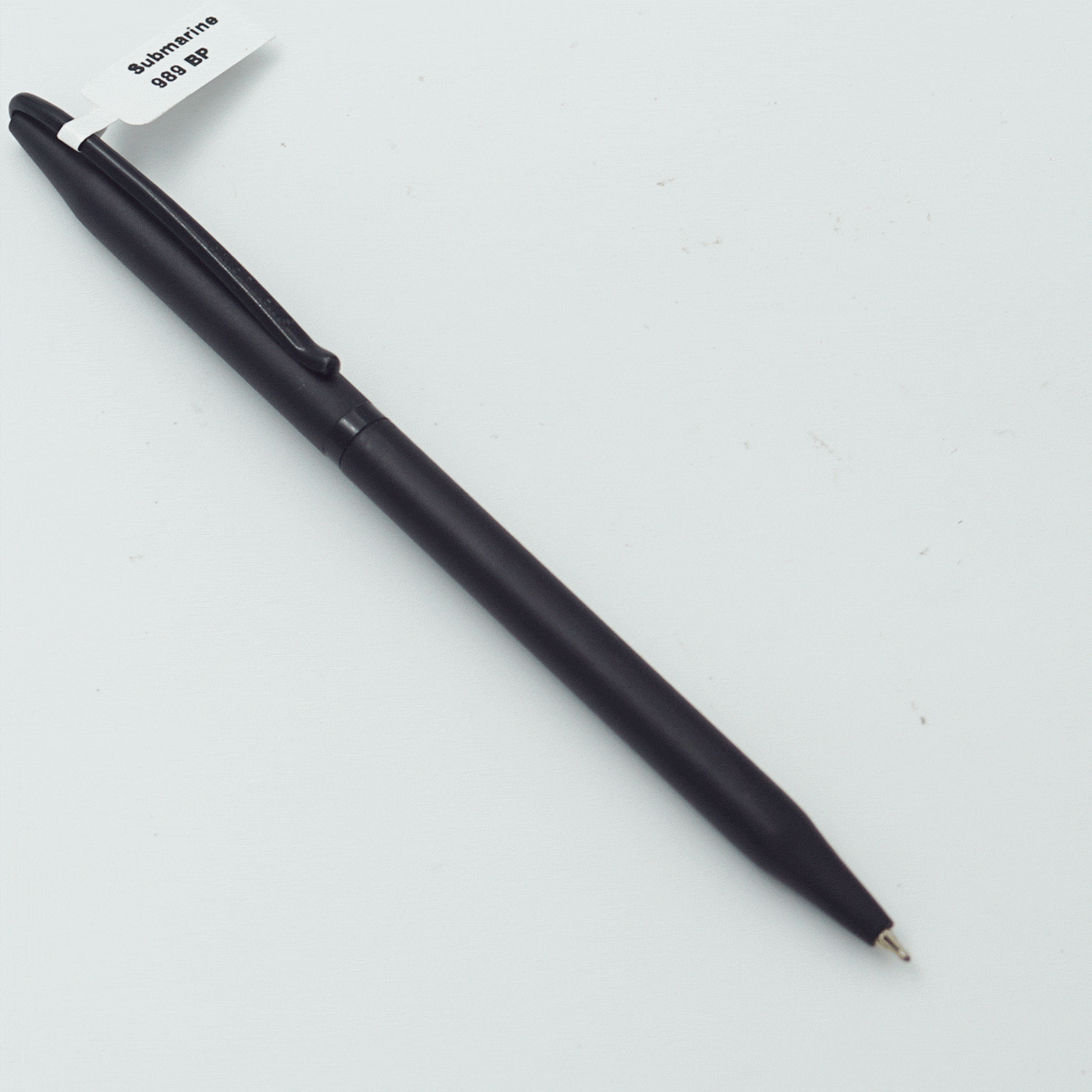 Submarine 989 Slim Mat Black Color Body With Black Color Cap Fine Tip Twist Type Ball Pen SKU 23901