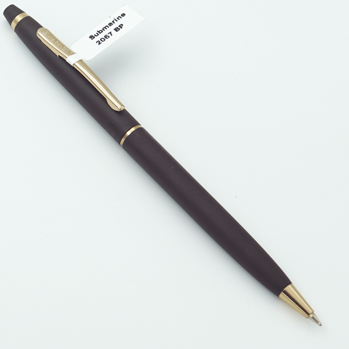 Submarine 2067 Mat Brown Color Body With Golden Color Clip Fine Tip Twist Type Ball Pen SKU 23906