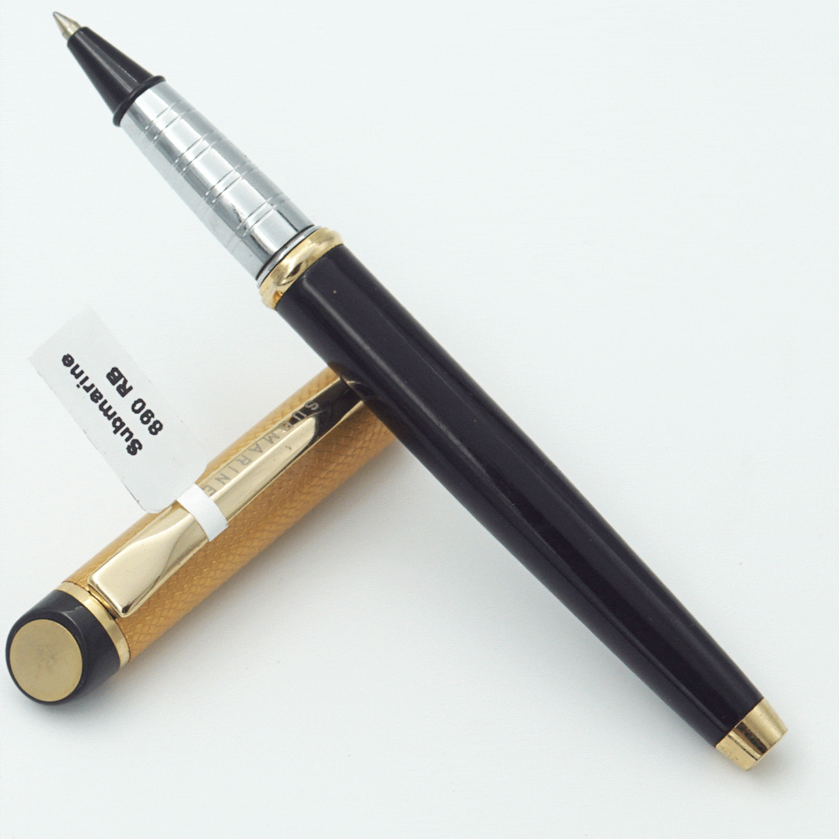 Submarine 890 Black Color Body With Gold Cap And Gold Clip Medium Tip  Roller Ball Pen SKU 23919
