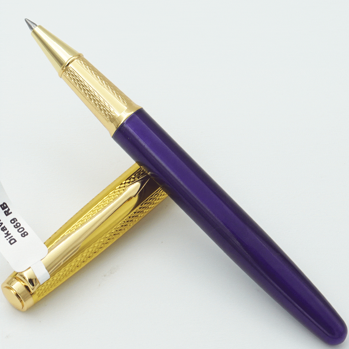 Dikawen 8069 Violet Color Body With Golden Color Clip Medium Tip Roller Ball Pen SKU 23942