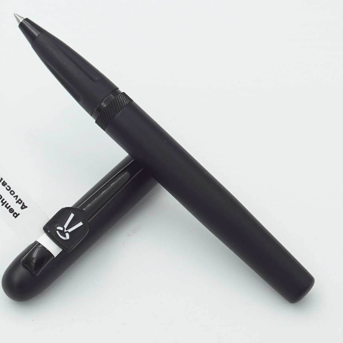 penhouse.in Mat Black Color Body With Black Color Magnatic Cap And Advocate Symbol On Clip Medium Tip Roller Ball Pen SKU 23950