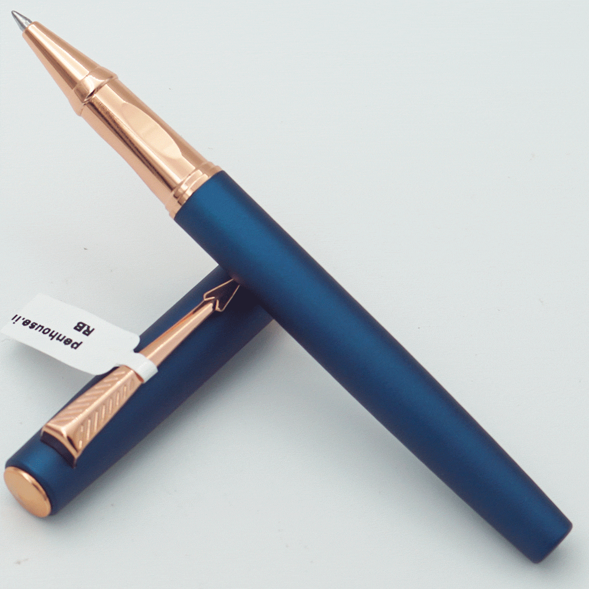 penhouse.in Mat Blue Color Body With Mat Blue Color Cap And Copper Clip Medium Tip Roller Ball Pen SKU 23963
