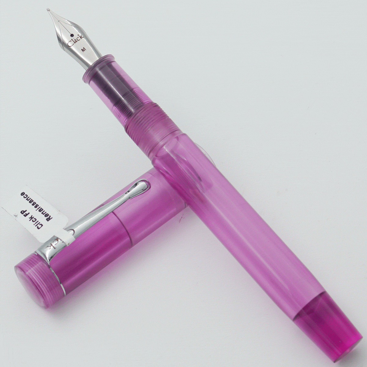 Click Renaissance Demo Transparent Violet Color Body With Cap And Silver Clip No 35 Medium Nib  Eye Dropper Model Fountain Pen (3 in 1) (Nib Can be Customised) SKU 24027