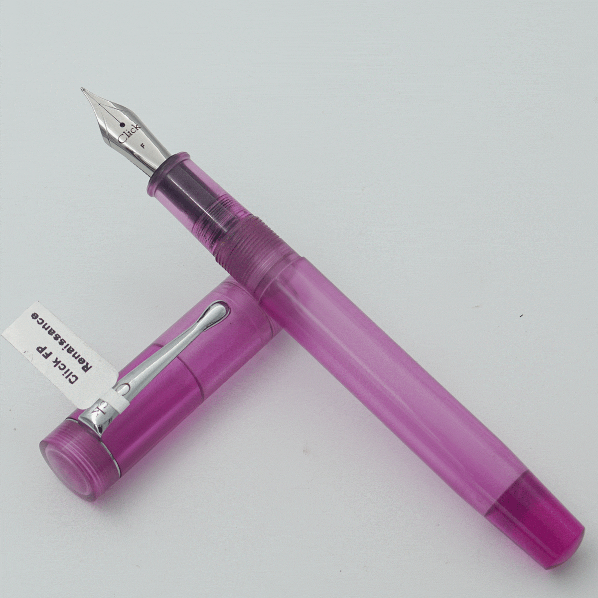 Click Renaissance Demo Transparent Violet Color Body With Cap And Silver Clip No 35 Fine Nib  Eye Dropper Model Fountain Pen (3 in 1)  (Nib Can be Customised) SKU 24028