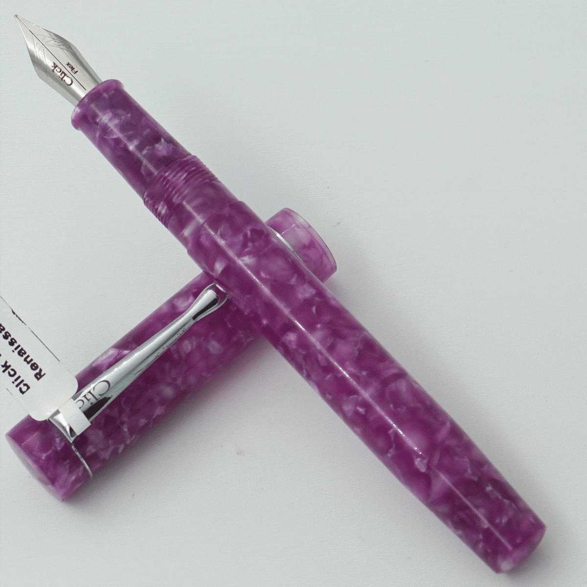 Click Renaissance Lavender Color Acrylic Body With Silver Clip No 35 SSF Flex Nib  Eye Dropper Model Fountain Pen (3 in 1) (Nib Can be Customised) SKU 24032