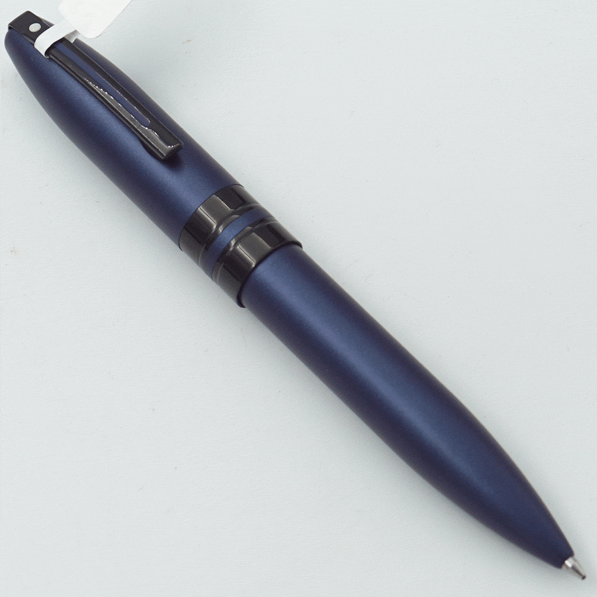 Sheaffer 9110 Mat Blue Color Body With Cap And Black Color Trims With Black Clip Medium Tip Twist Type Ball Pen SKU 24167