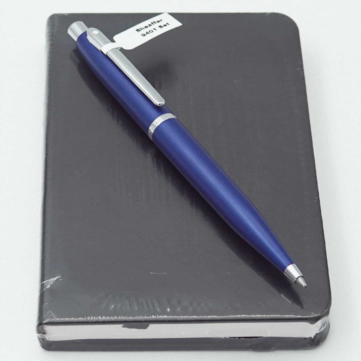 Sheaffer 9401 Blue Color Body With Cap And Silver Clip Medium Tip Retractable Type Ball Pen With Small Note Book Set SKU 24179