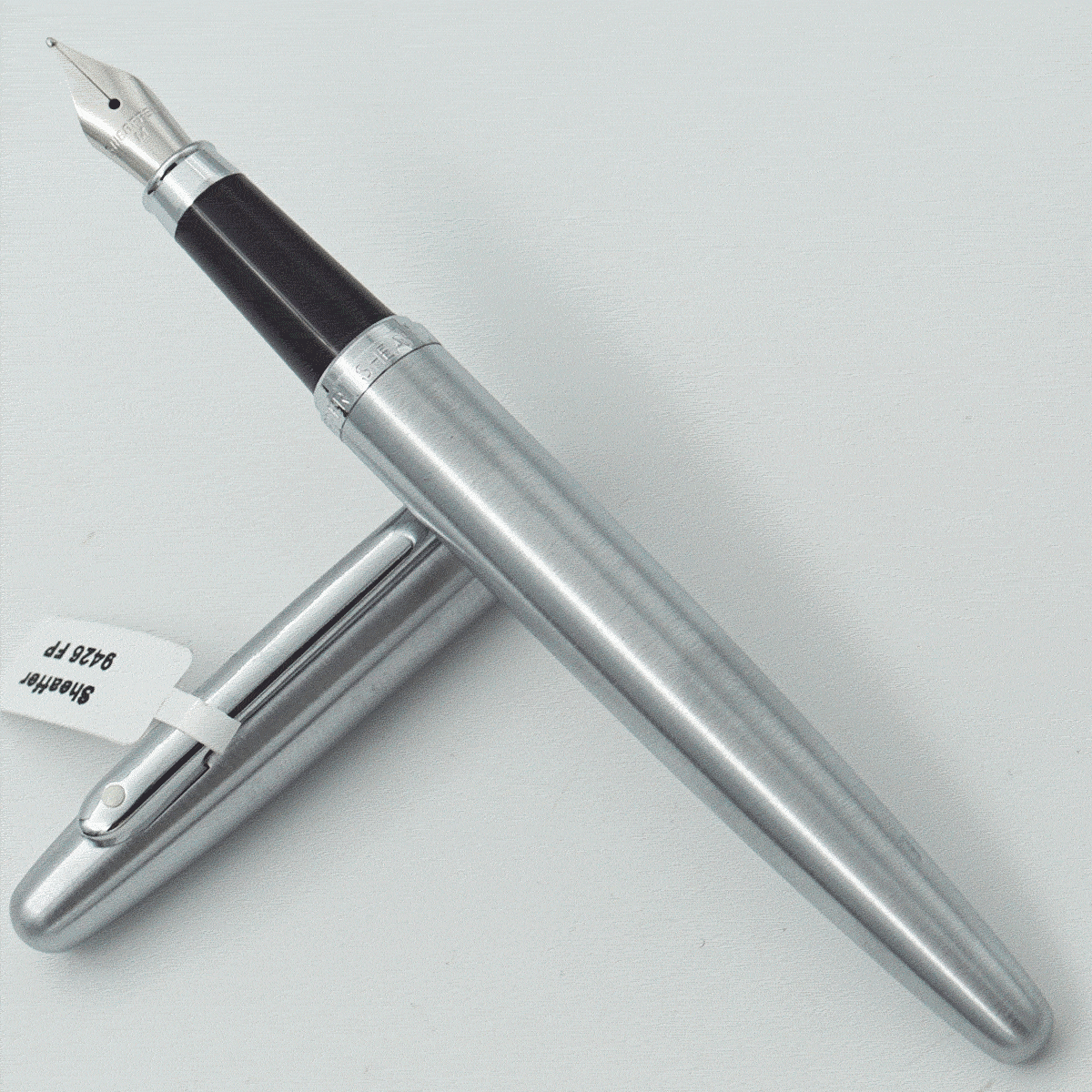 Sheaffer 9426 Silver Color Body With Cap And Silver Clip Medium Nib Converter Type Fountain Pen SKU 24181