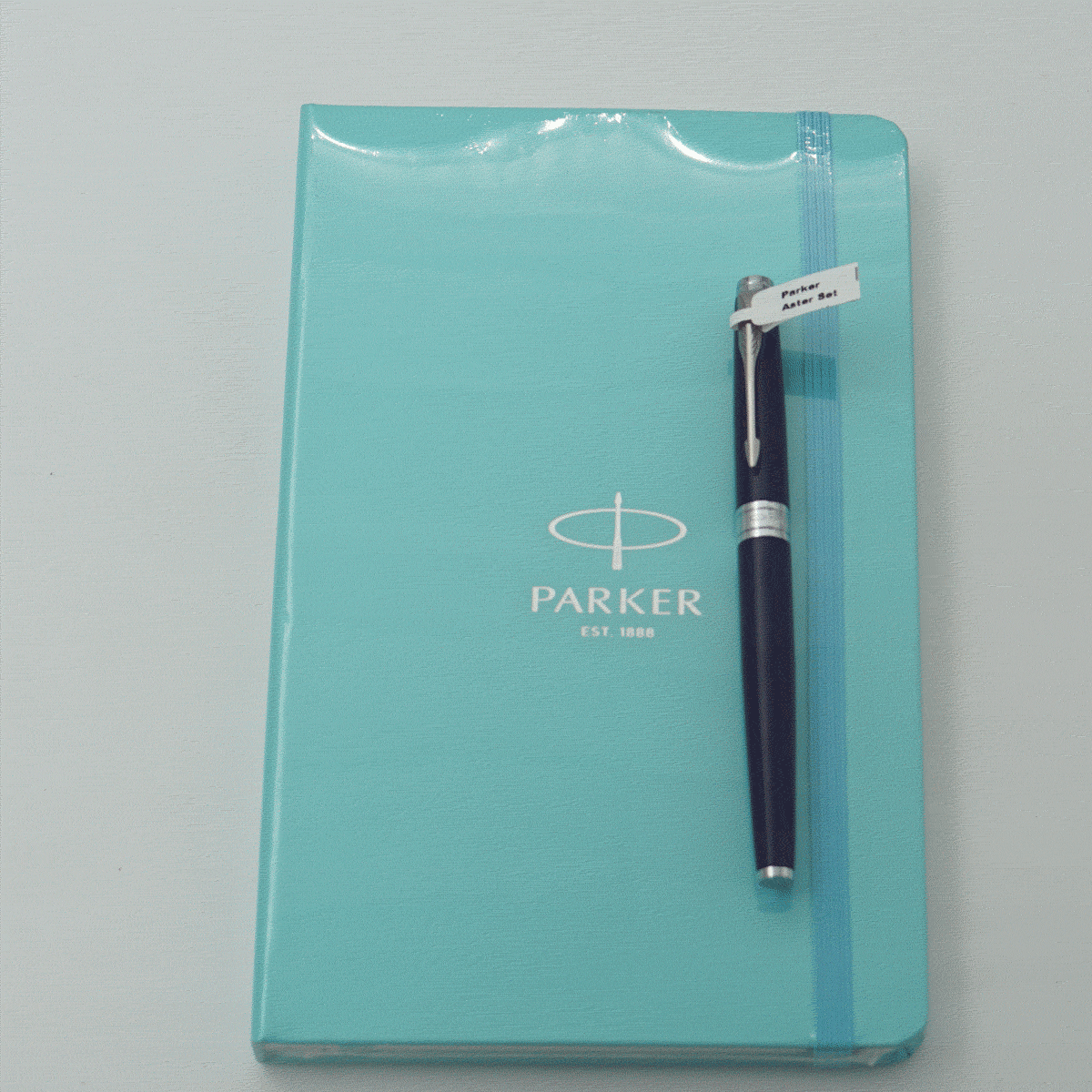 Parker Aster Matte Blue Color Body With Silver Clip Fine Tip Roller Ball Pen With Diary Pen Set SKU 24192