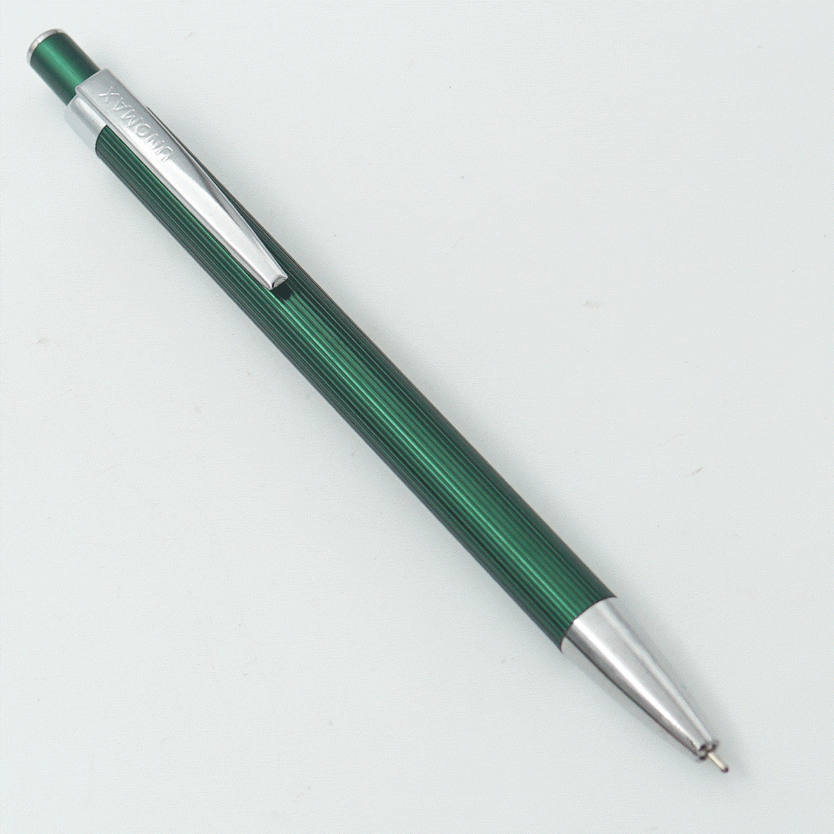 Unomax FELIX Green Color Body With Silver Clip Fine Tip Retractable Type Ball Pen SKU 24213