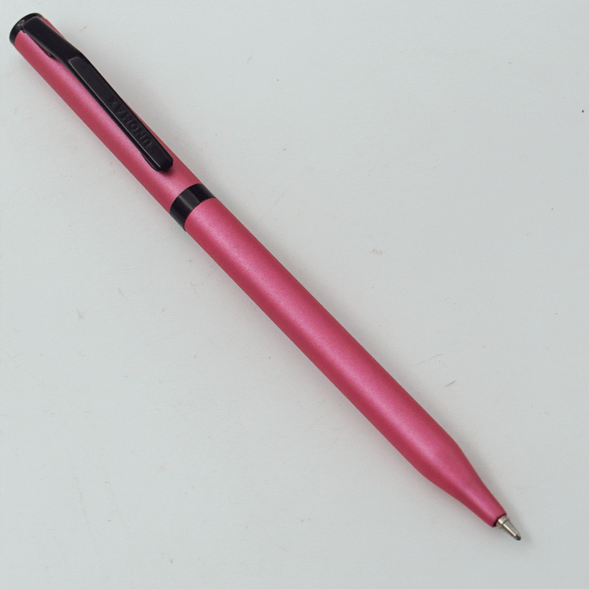 Unomax MINT Pink Color Body With Black Color Clip Fine Tip Twist Type Bal Pen SKU 24217