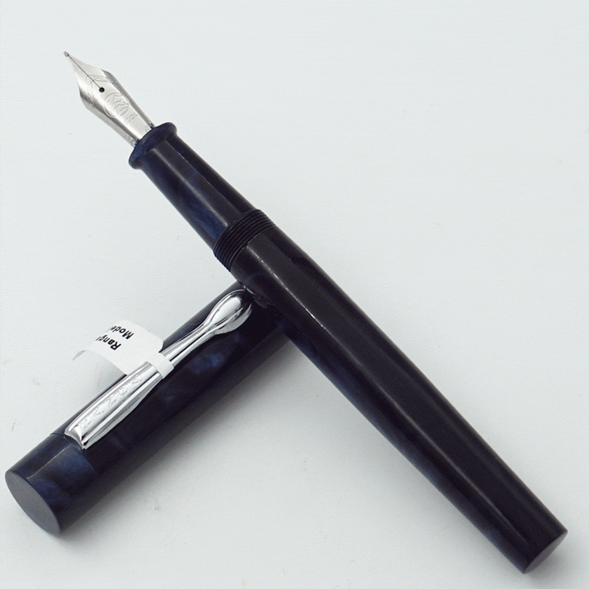 Ranga Handmade R45 Model 3 Regular Acrylic Sapphire Sea Color Body With Silver Clip German Bock Nib Converter Type Fountain Pen (Nib Can be Customized With Fine or Medium or Broad) SKU 24246