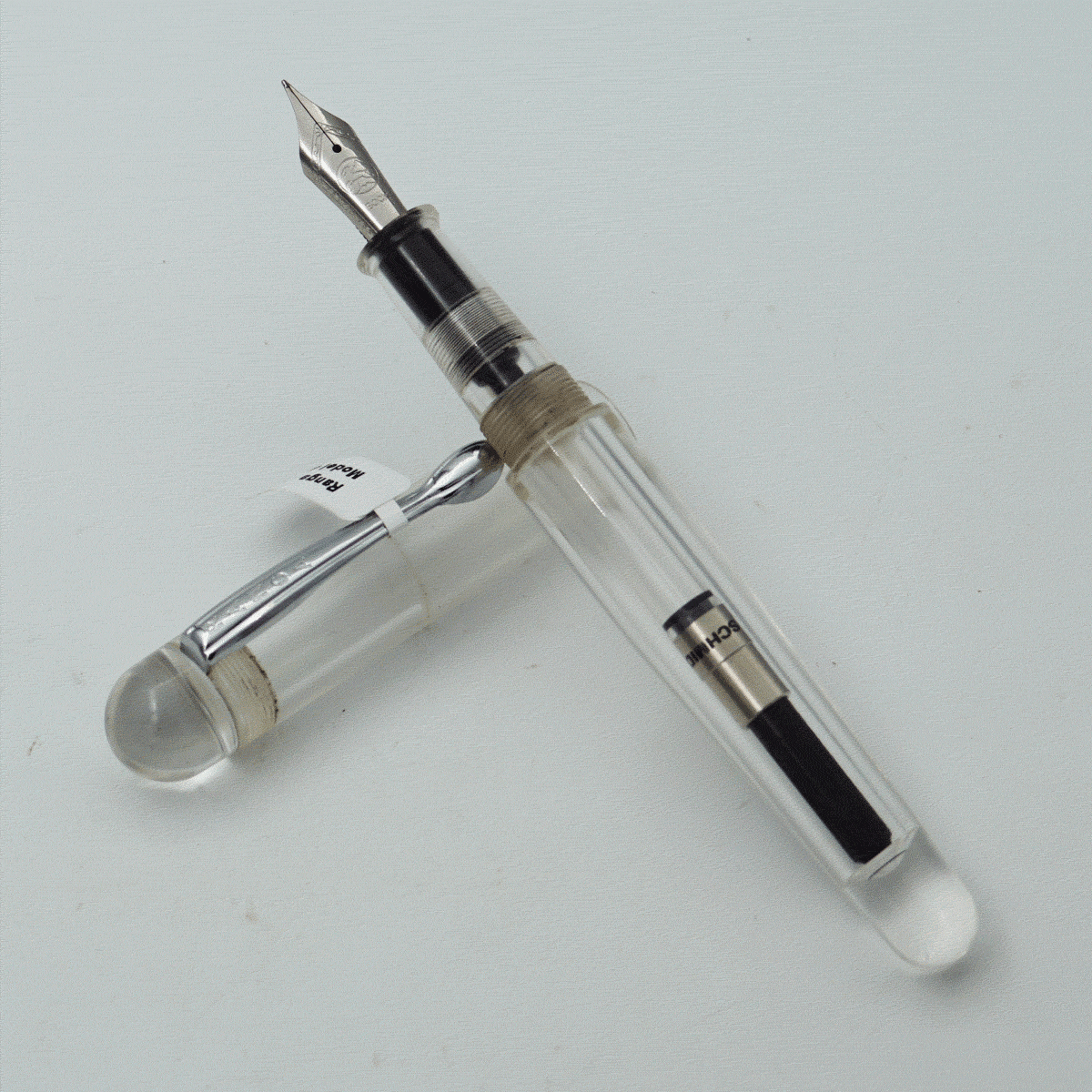 Ranga Handmade Model 4C Clear Acrylic Transparent Body With Silver Clip German Bock Nib Converter Type Fountain Pen (Nib Can be Customized With Fine or Medium or Broad) SKU 24259