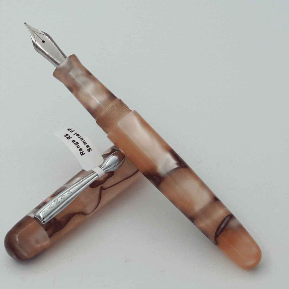 Ranga Handmade Samurai Model R23 Regular Acrylic Dogwood Color Body With Golden Clip German Jowo Nib Converter Type Fountain Pen (Nib Can be Customized With Fine or Medium or Broad) SKU 24267