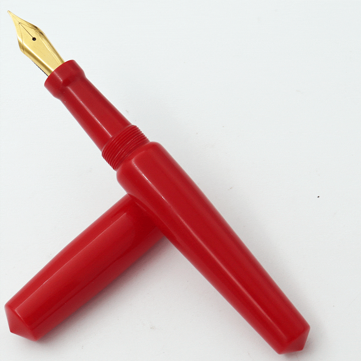Ranga Handmade Abhimanyu Model Regular Acrylic R1 Solid Red Color Body And Without Clip German Jowo Nib Converter Type Fountain Pen (Nib Can be Customized With Fine or Medium or Broad) SKU 24284