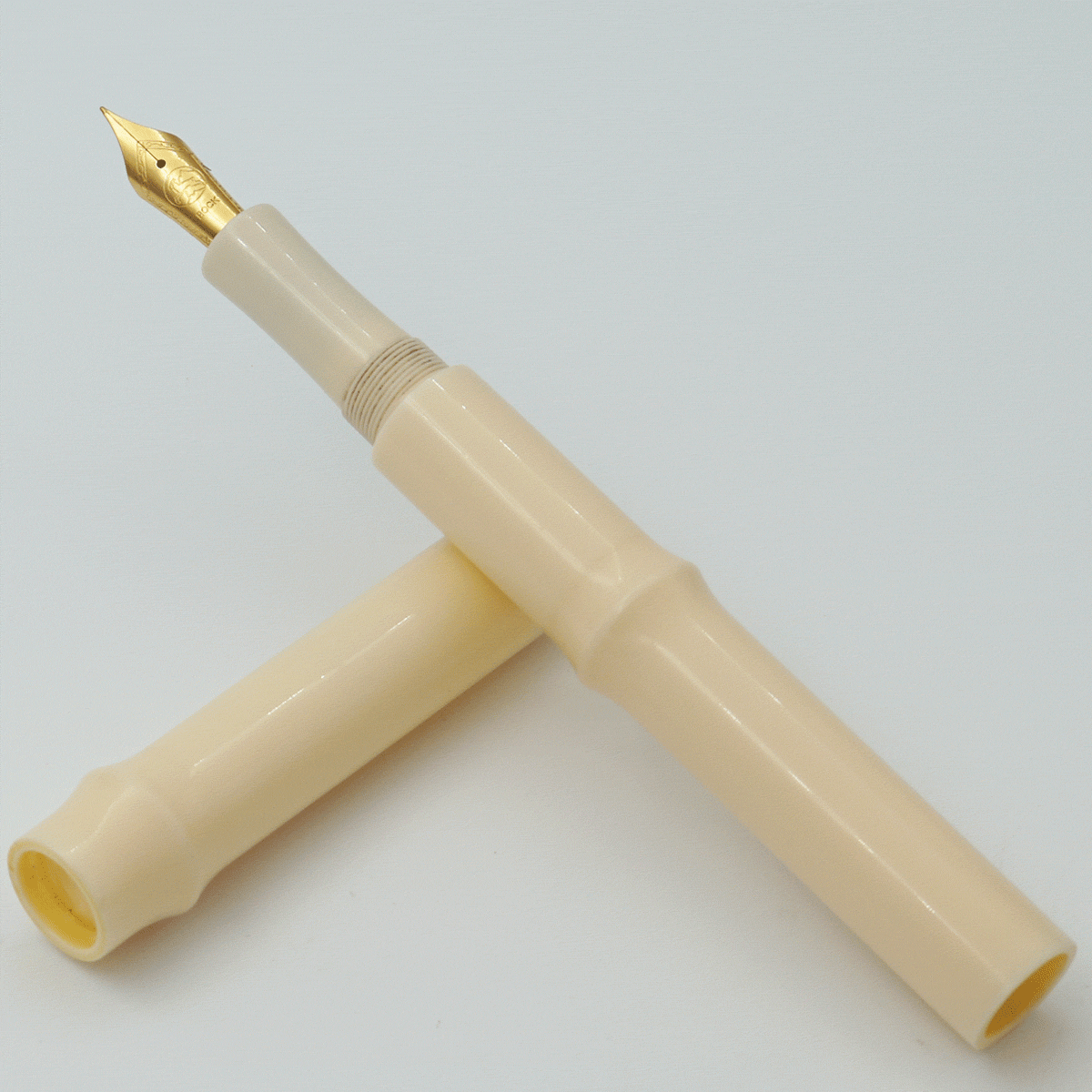 Ranga Handmade Giant Sugarcane Model Regular Acrylic R5 Solid Ivory Color Body And Without Clip German Bock Nib Converter Type Fountain Pen (Nib Can be Customized With Fine or Medium or Broad) SKU 24294