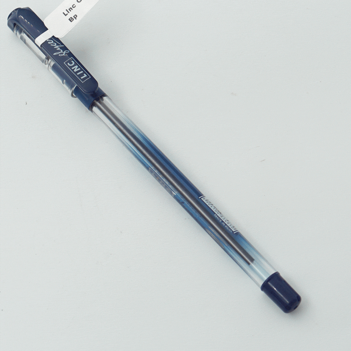 Linc Glycer Transparent Body With Blue Color Clip Fine Tip Cap Type Ball Pen SKU 24312