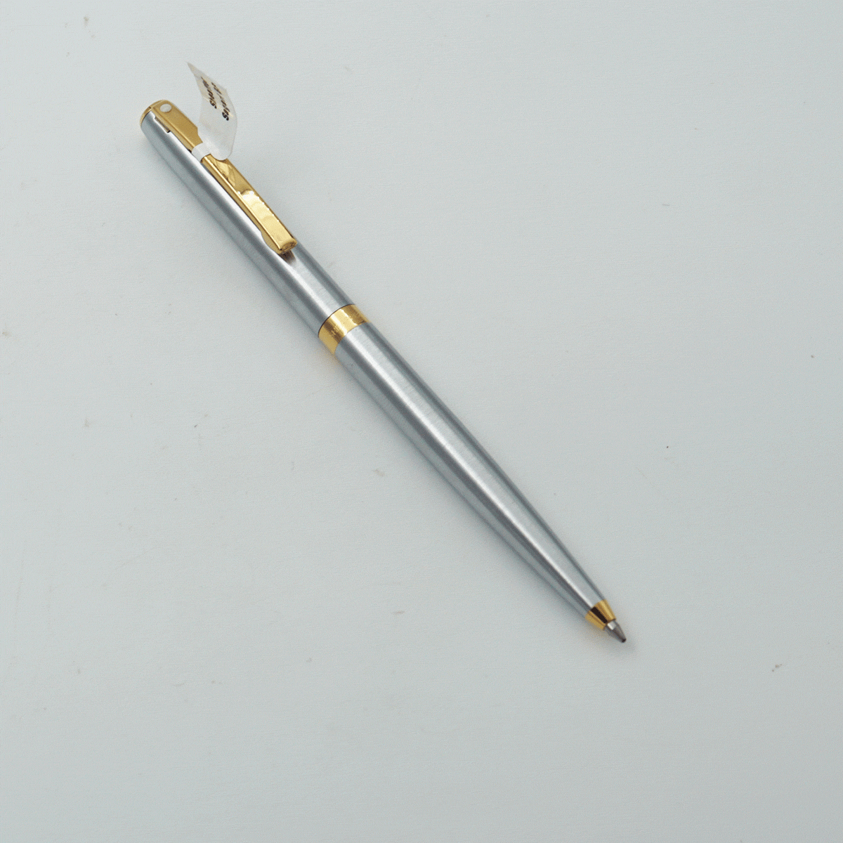 Sheaffer Sagari Silver Color Body With Golden Color Clip Medium Tip Twist Type Ball Pen SKU 24323