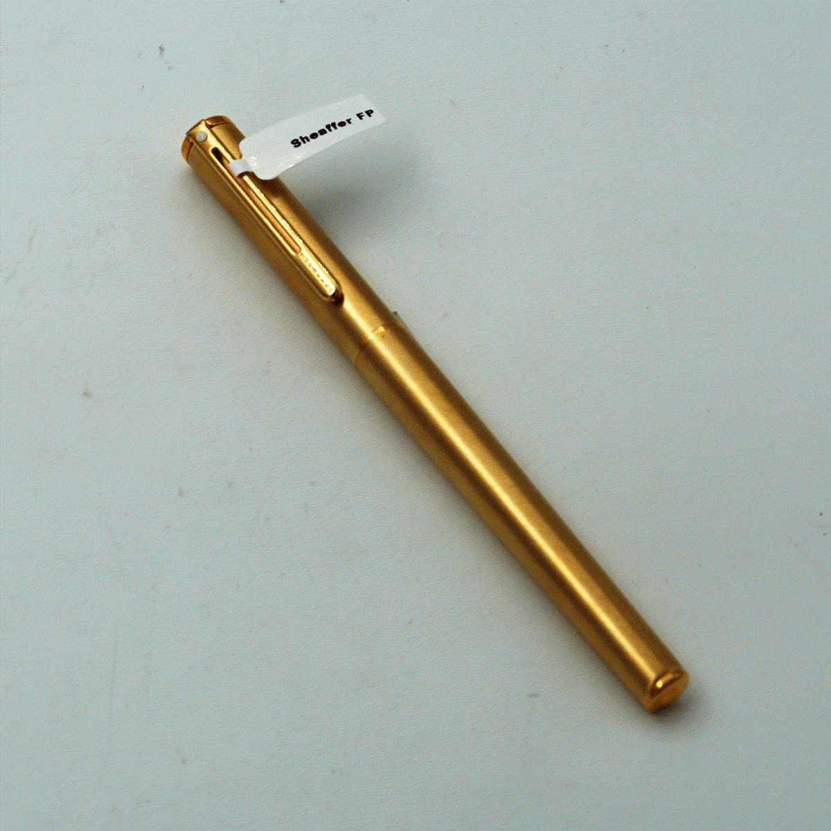 Sheaffer Agio Brushed Gold Body With Golden Clip Medium Nib Converter Type  Fountain Pen SKU 24330 - Main Image