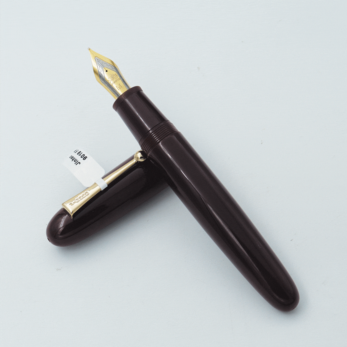 Jinhao 9019 Maroon Color Body With Golden Color Clip No 40 Medium Nib Converter Type Fountain Pen SKU 24359