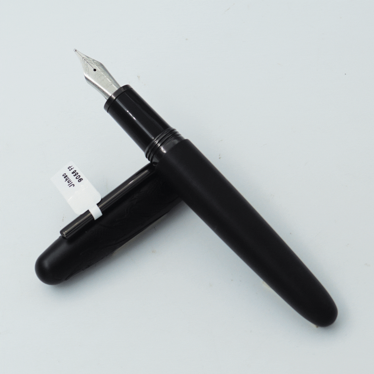 Jinhao 9056 Black Color Wooden Body With Cow Design Cap And Black Clip No 35 Medium Nib Converter Type Fountain Pen SKU 24361
