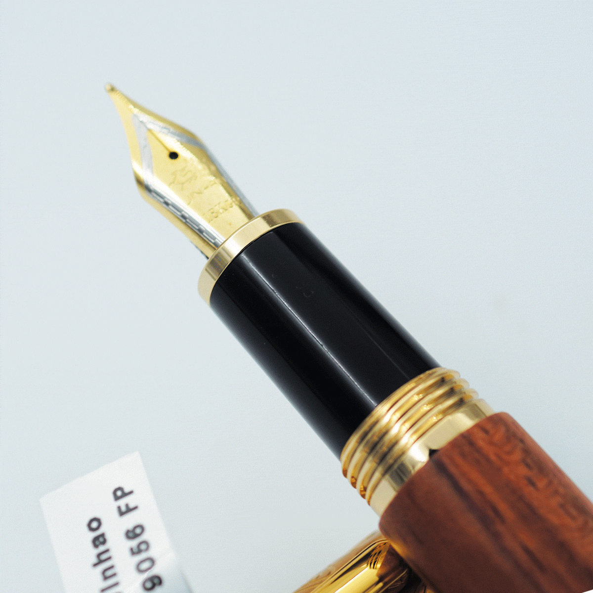 Jinhao 9056 Wooden Body With Cow Design Cap And Copper Clip No 35 Medium  Nib Converter Type Fountain Pen SKU 24362