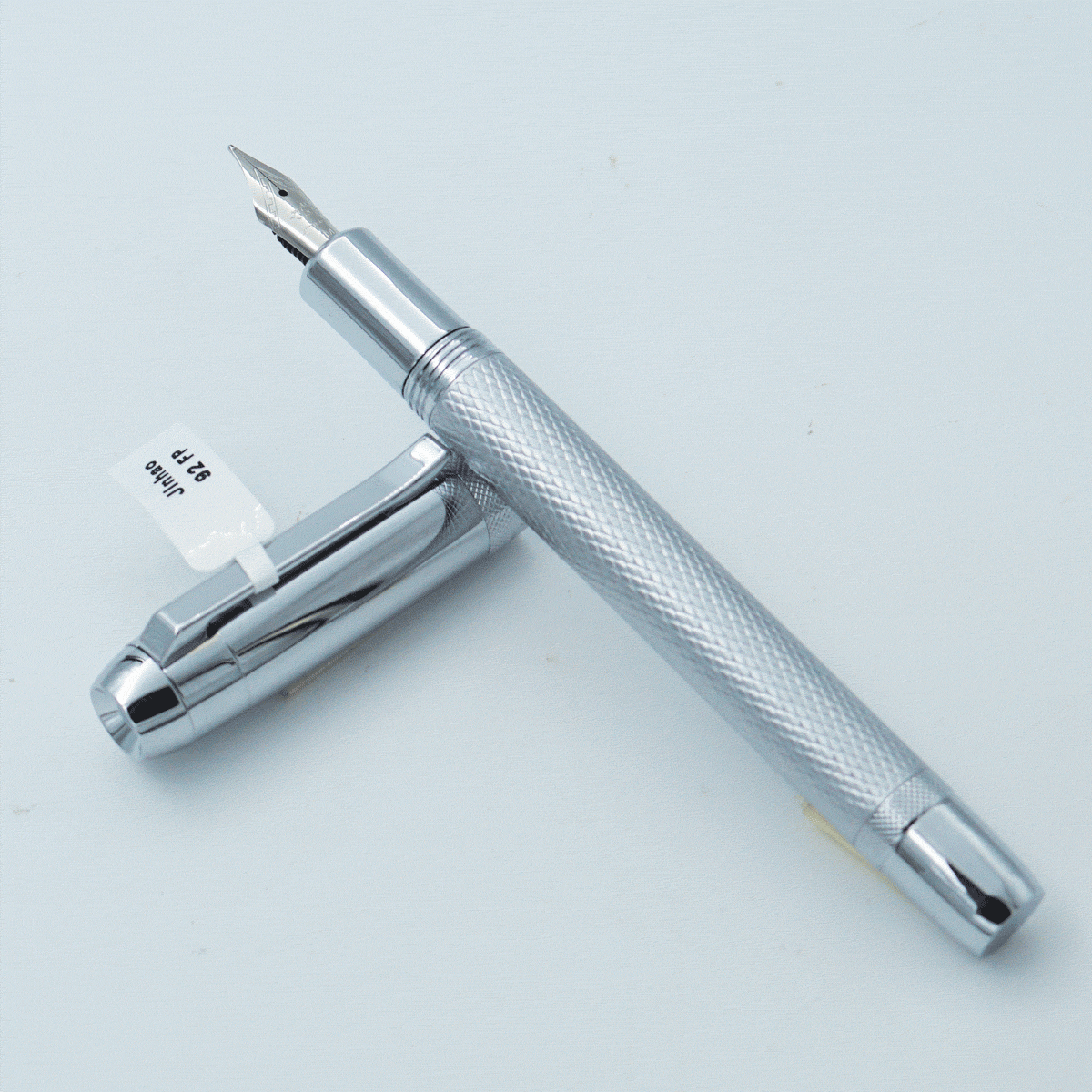Jinhao 92 Silver Color Solid Metal Body With Silver Color Cap Medium Nib Converter Type Fountain Pen SKU 24369