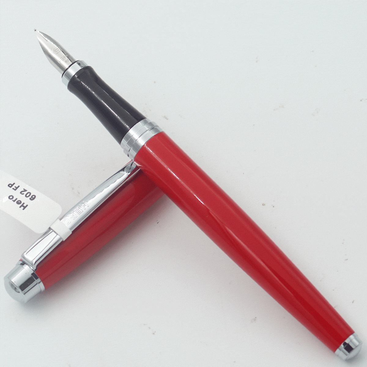 Hero 602 Red Color Body With Silver Color Clip EF Nib Converter Type Fountain Pen SKU 24385
