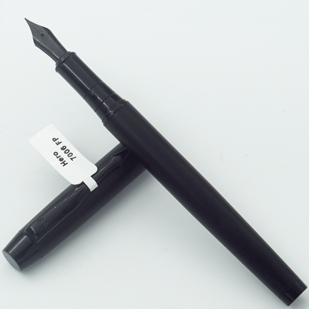 Hero 7006 Matte Black Color Body With Black Clip EF Nib Converter Type Fountain Pen SKU 24389