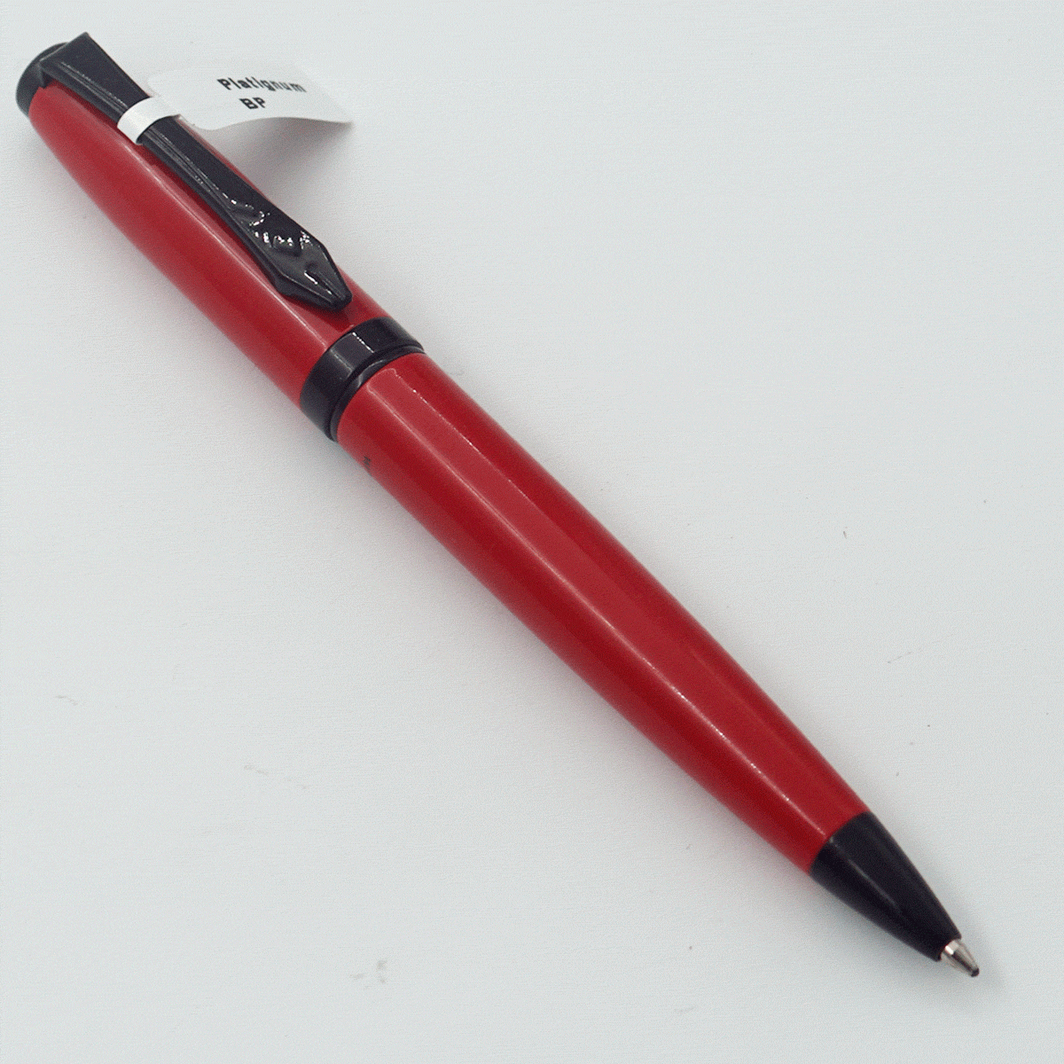 Platignum Studio Red Color Body With Black Color Clip Medium Tip Twist Type Ball pen SKU 24411