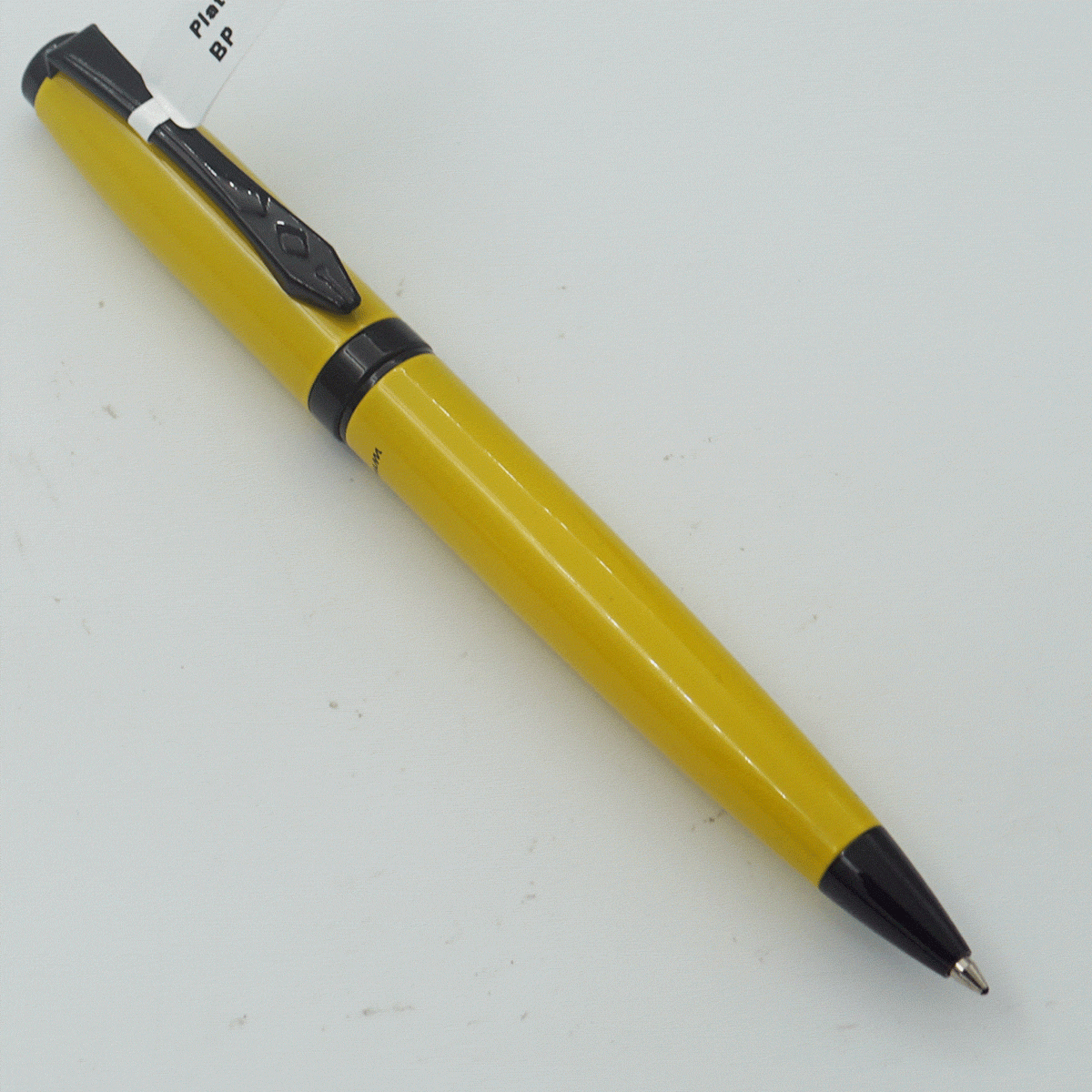 Platignum Studio Yellow Color Body With Black Color Clip Medium Tip Twist Type Ball pen SKU 24413