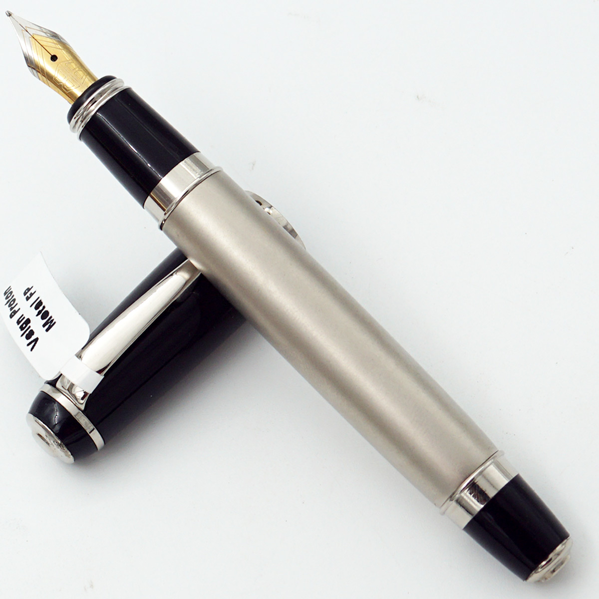 Vsign Proton Metal Silver Color Body With Black Color Cap Medium Nib Converter Type Fountain Pen SKU 24452