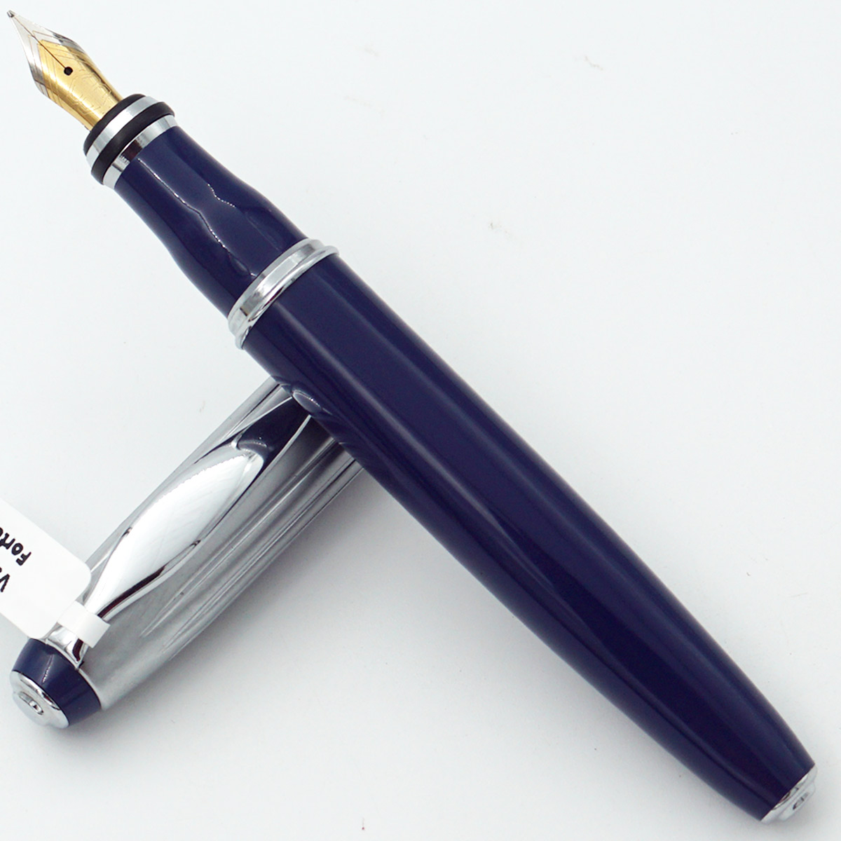 Vsign Forte Dark Blue Color Body With Silver Color Clip Medium Nib Converter Type Fountain Pen SKU 24456