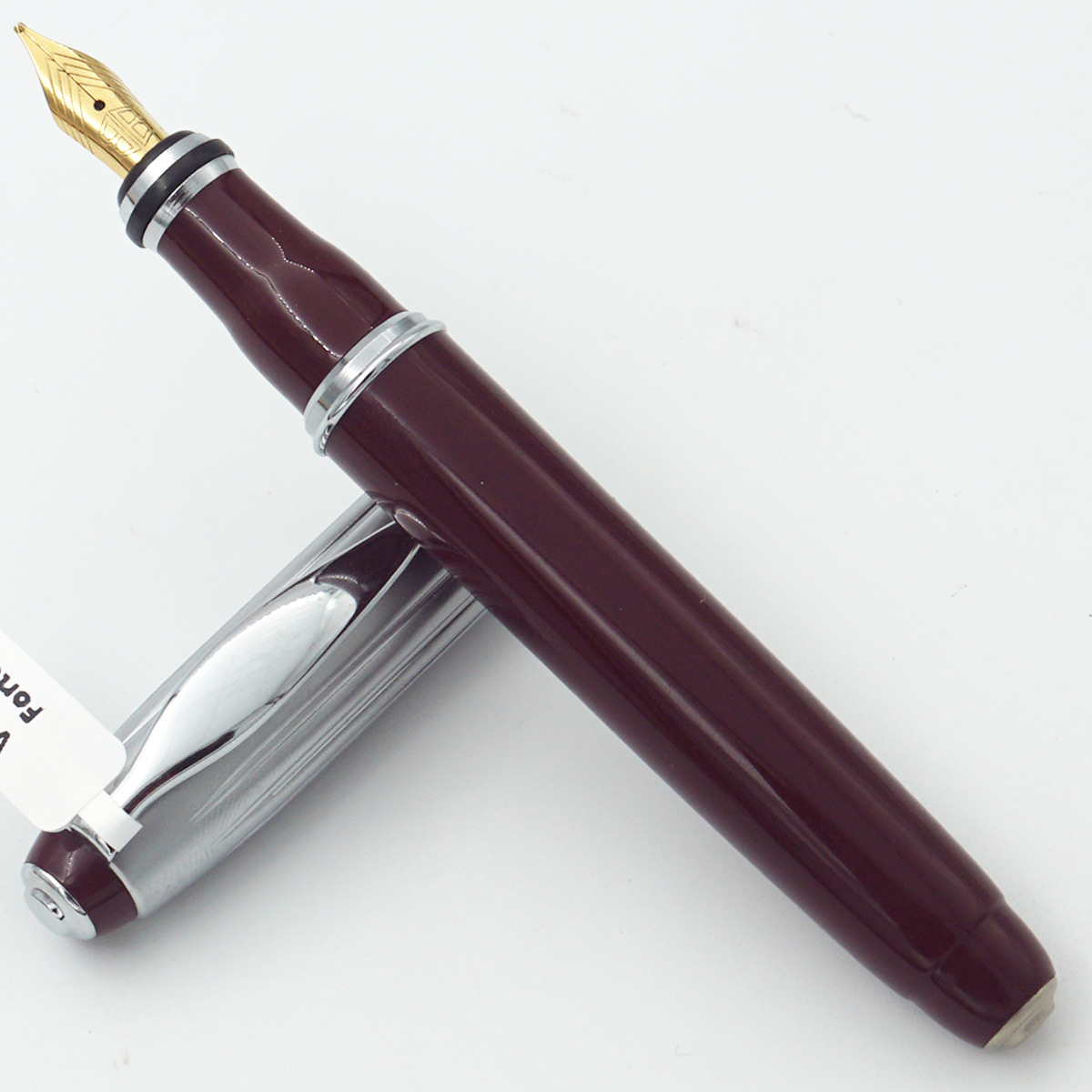 Vsign Forte Maroon Color Body With Silver Color Clip Bold Nib Converter Type Fountain Pen SKU 24457