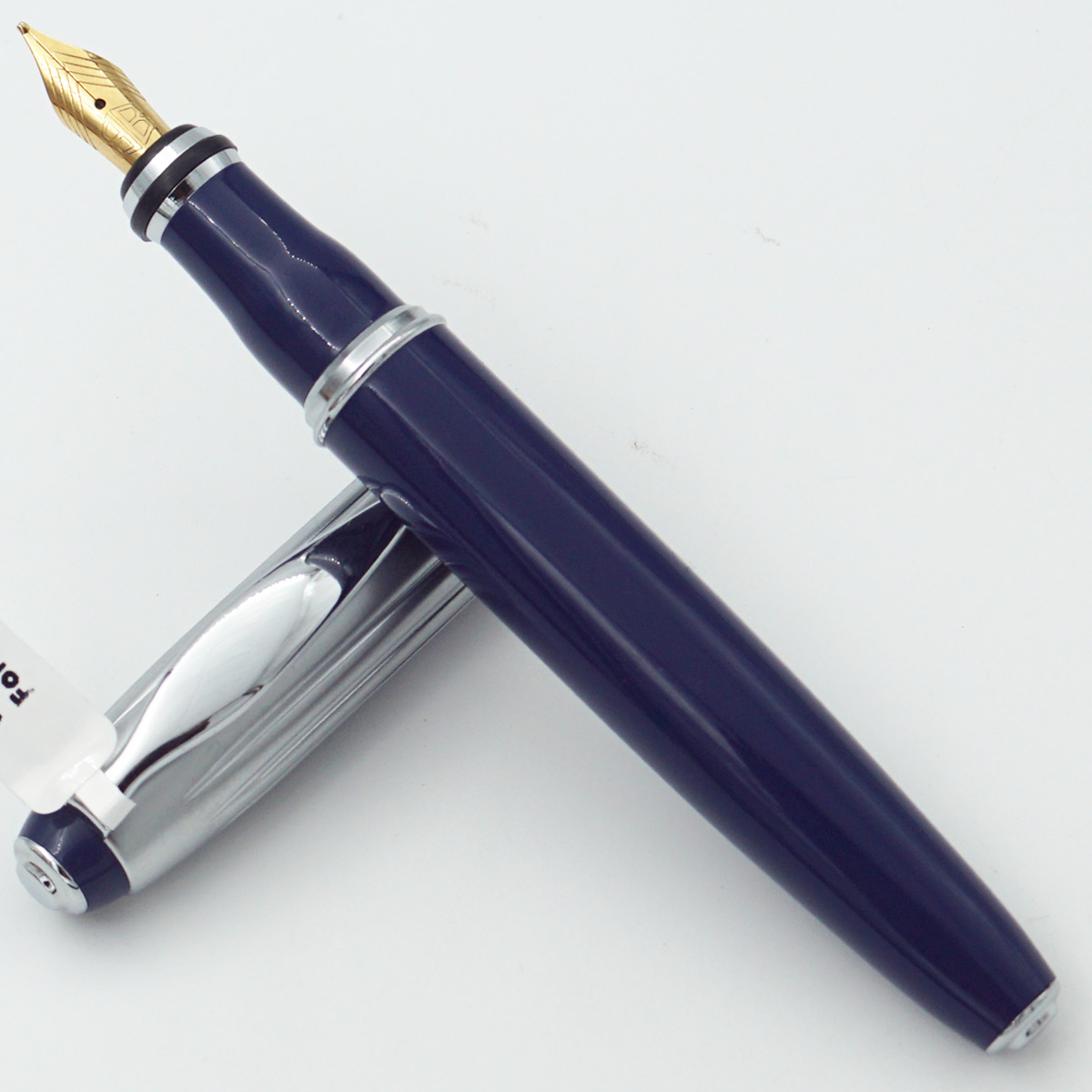 Vsign Forte Dark Blue Color Body With Silver Color Clip Bold Nib Converter Type Fountain Pen SKU 24459
