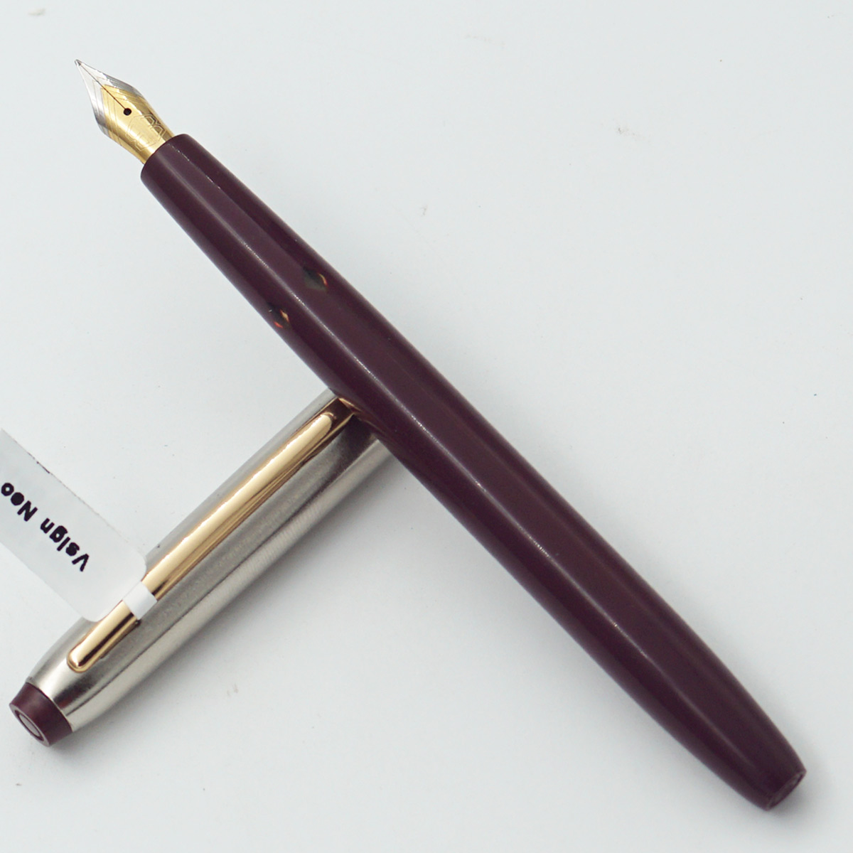 Vsign Neo Maroon Color Body With Golden Color Clip Medium Nib Piston Type Fountain Pen SKU 24468
