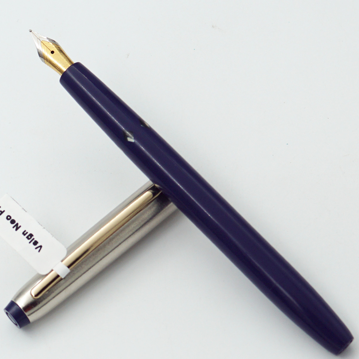 Vsign Neo Blue Color Body With Golden Color Clip Medium Nib Piston Type Fountain Pen SKU 24469