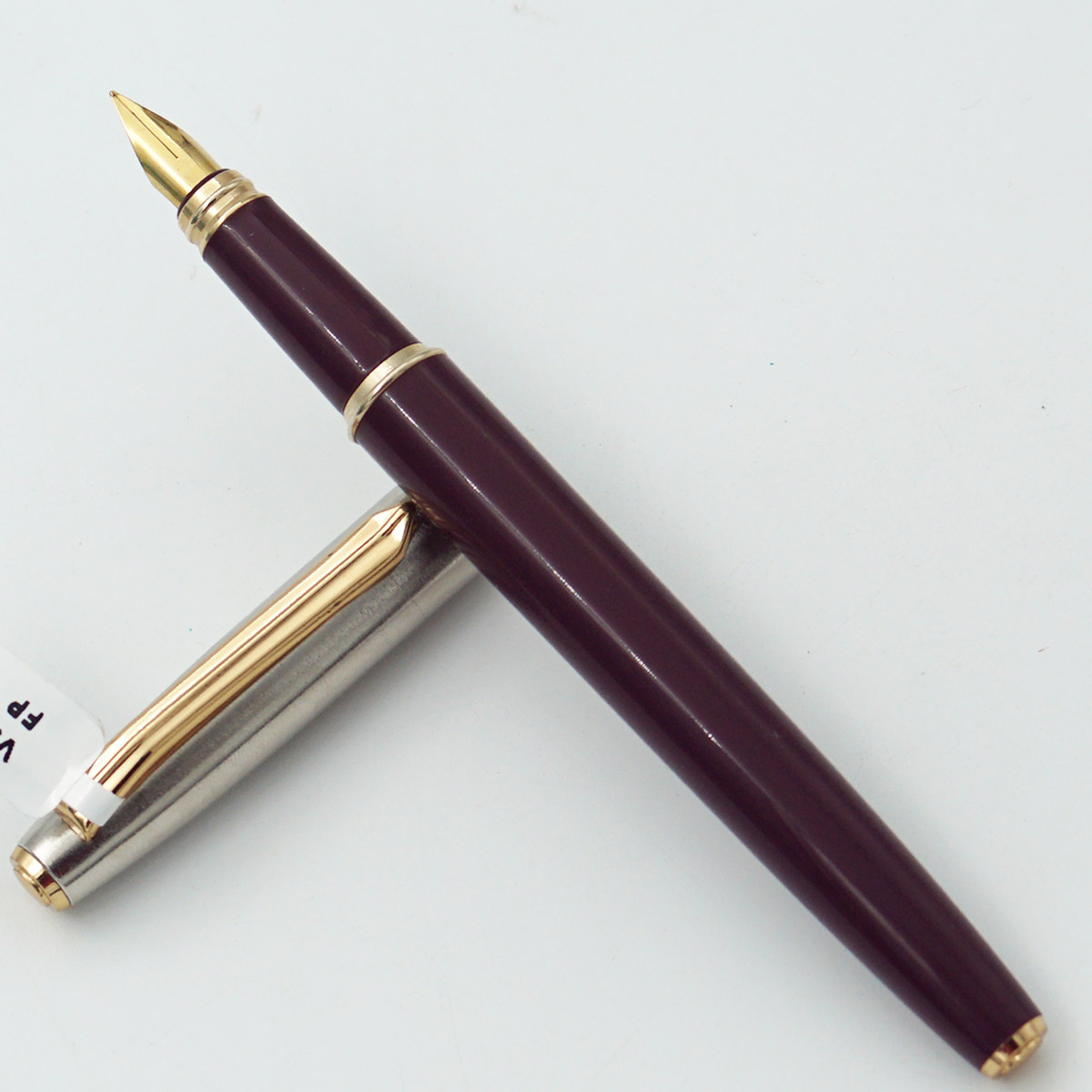 Vsign Stride Maroon Color Body With Golden Color Clip Fine Nib Eye Dropper Model Fountain Pen(3 in 1) SKU 24471