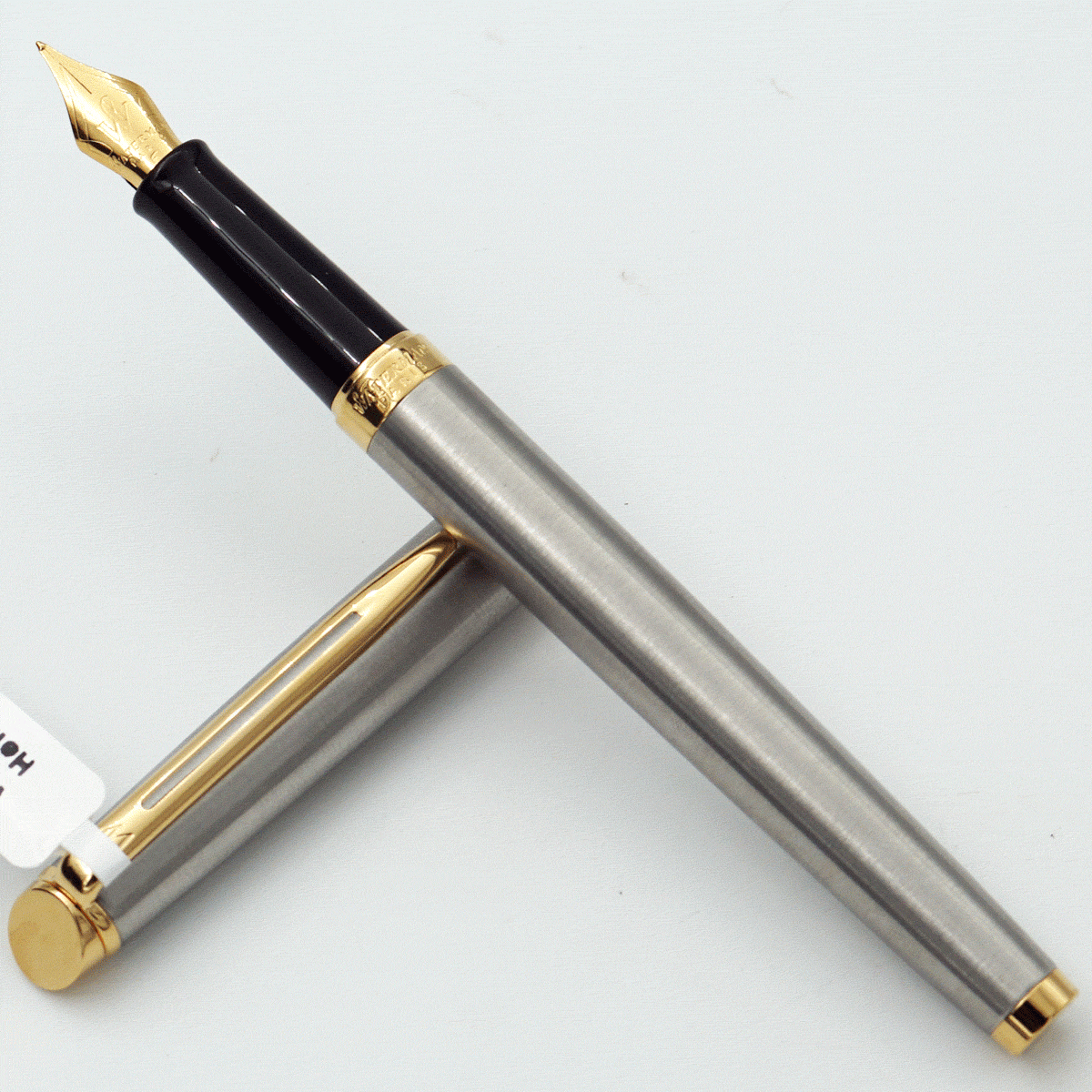 Waterman Hemisphere Stainless Steel Body With Gold Trims And Gold Clip Fine  Nib Converter Type Fountain Pen SKU 24488