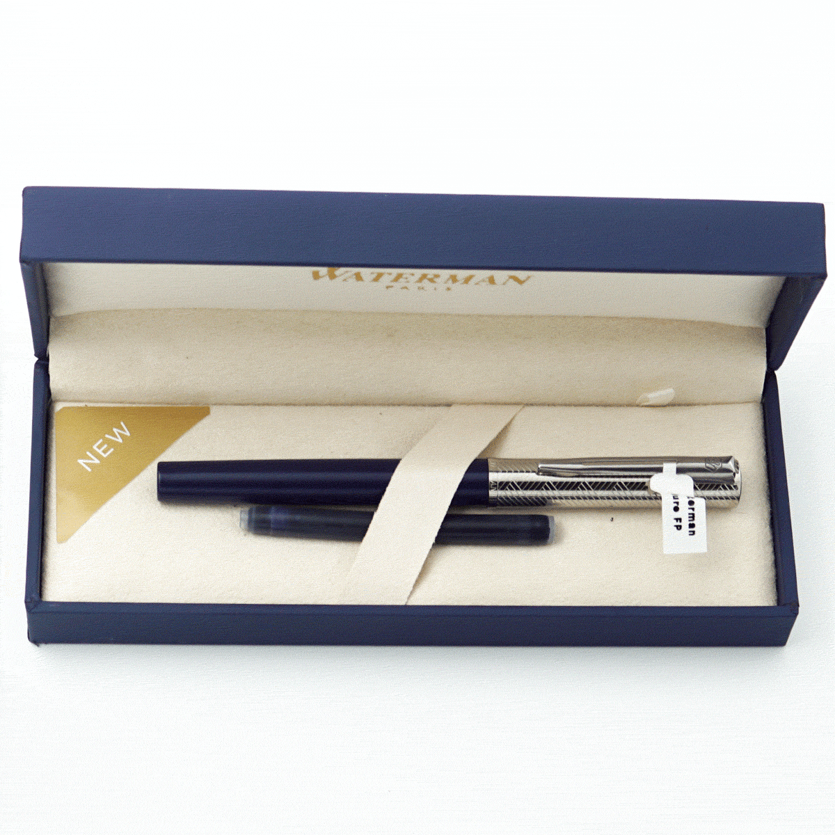 Waterman Allure Deluxe Blue Color Body With Chrome Cap And Silver Clip Fine  Nib Converter Type Fountain Pen SKU 24492