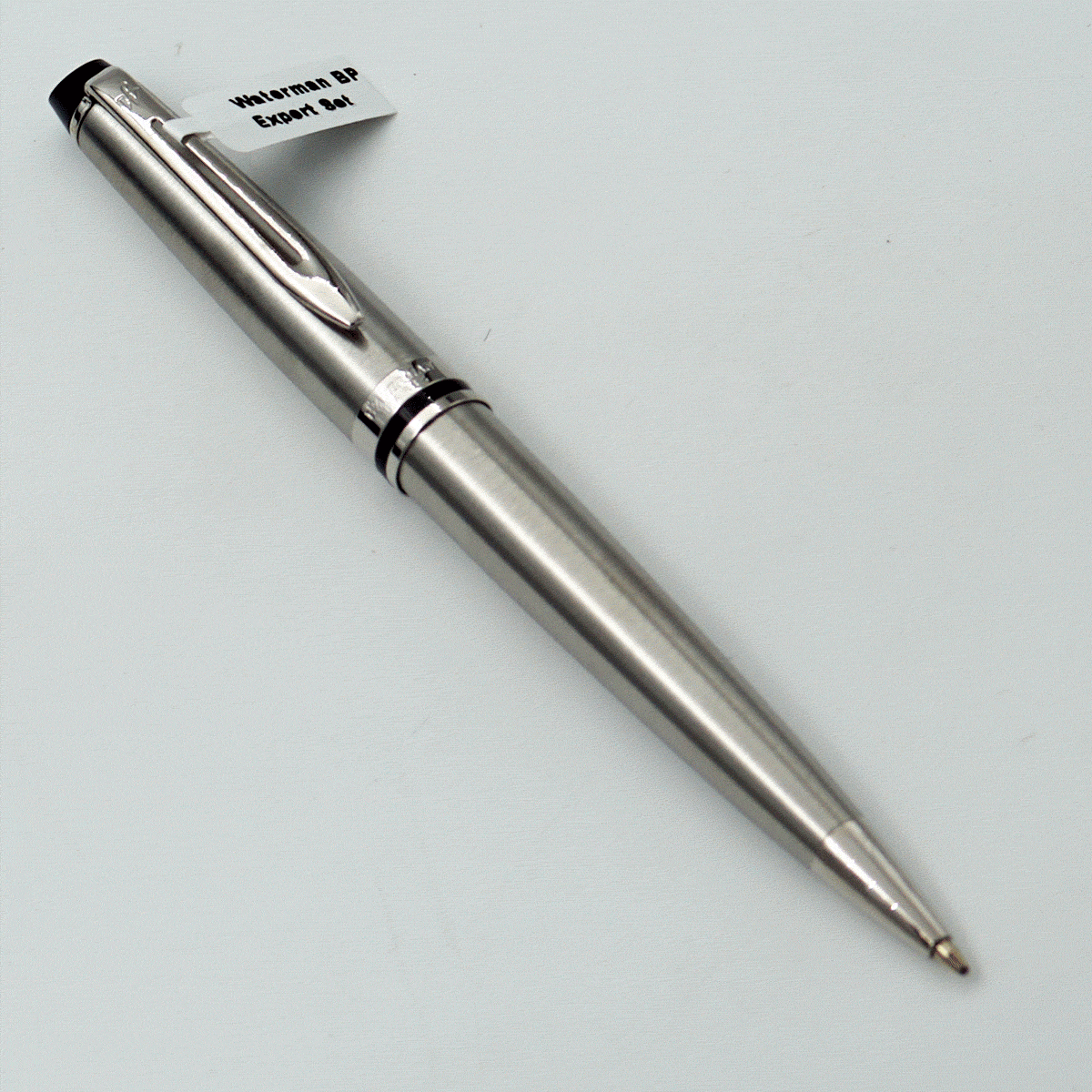 Waterman Expert Stainless Steel Body With Silver Clip Medium Tip Twist Type Ball Pen With Wallet SKU 24493