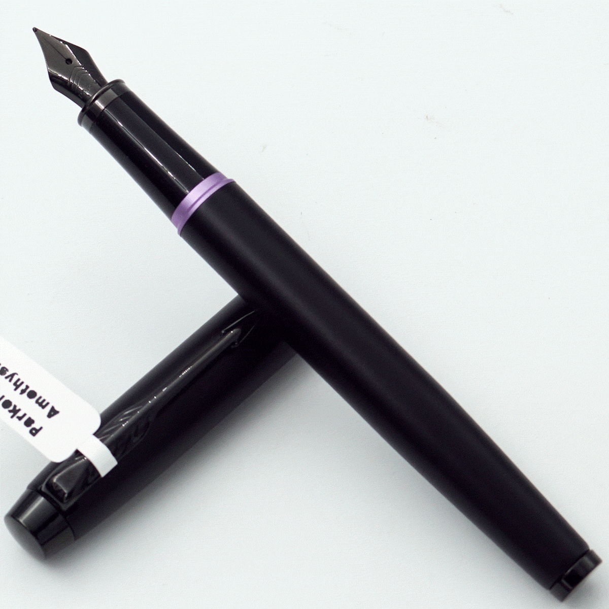 Parker IM Amethyst Black Color Body With Purple Trims And Black Clip Fine Nib Converter Type Fountain Pen SKU 24497