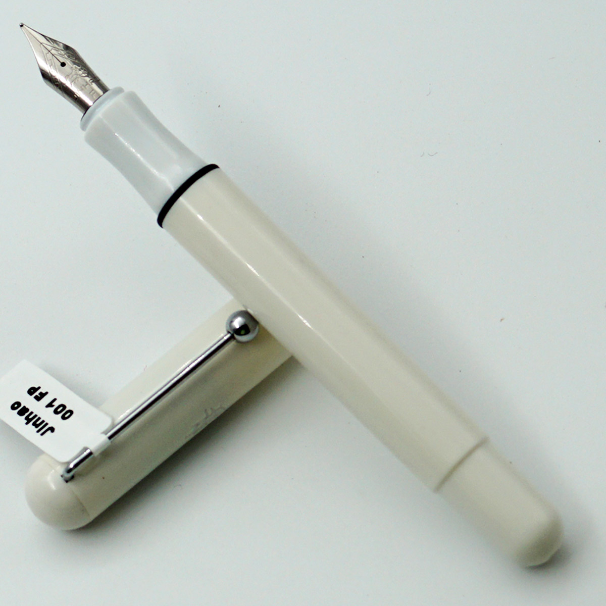 Jinhao 001 Short Creamy White Color Body With 5.5 Fine Nib Converter Type Fountain Pen SKU 24518