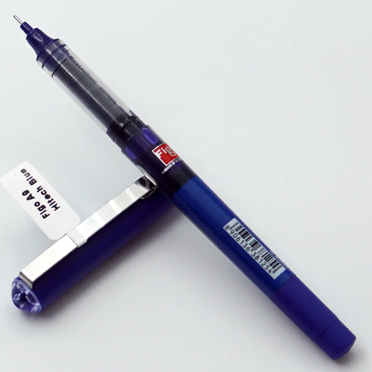 Figo A9 Hitech Blue Color Body With Silver Clip Tip Blue Writing Cap  Type Gel Pen SKU24555
