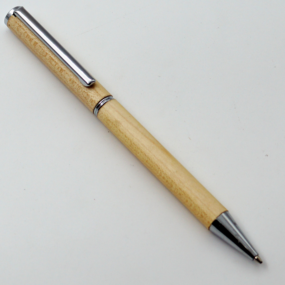 penhouse.in Wooden Finish Color Body With Silver Clip Medium Tip Twist Type Ball Pen SKU24582